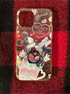 Disney Clear Mickey & Minnie iPhone 12 Case with Pink Accents and Ring Holder